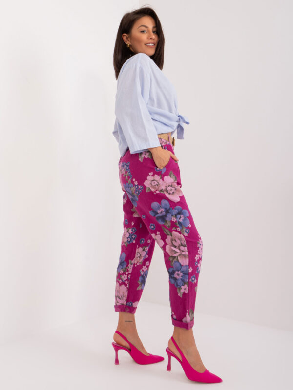 Лилави Италиански Ленени Панталони ITALY MODA - Image 4