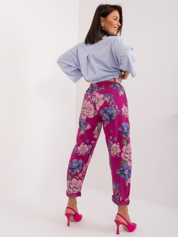 Лилави Италиански Ленени Панталони ITALY MODA - Image 5