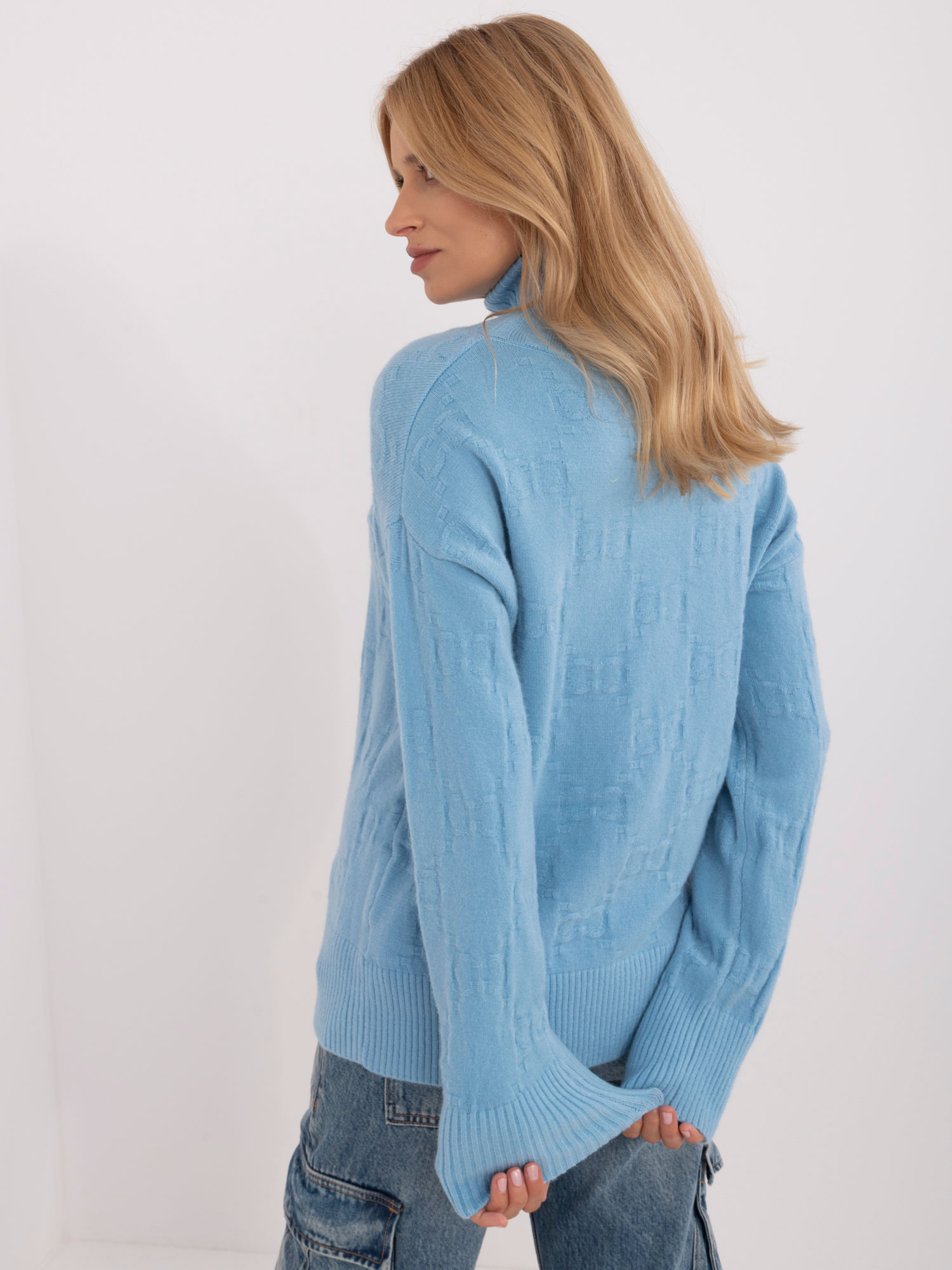 Светлосин Пуловер Wool Fashion Italia - Елегантен и Топъл - Image 4