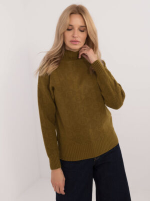 Италиански Пуловер Wool Fashion Italia Маслинен