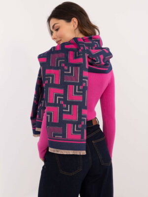 Елегантен тъмносин шал Wool Fashion Italia