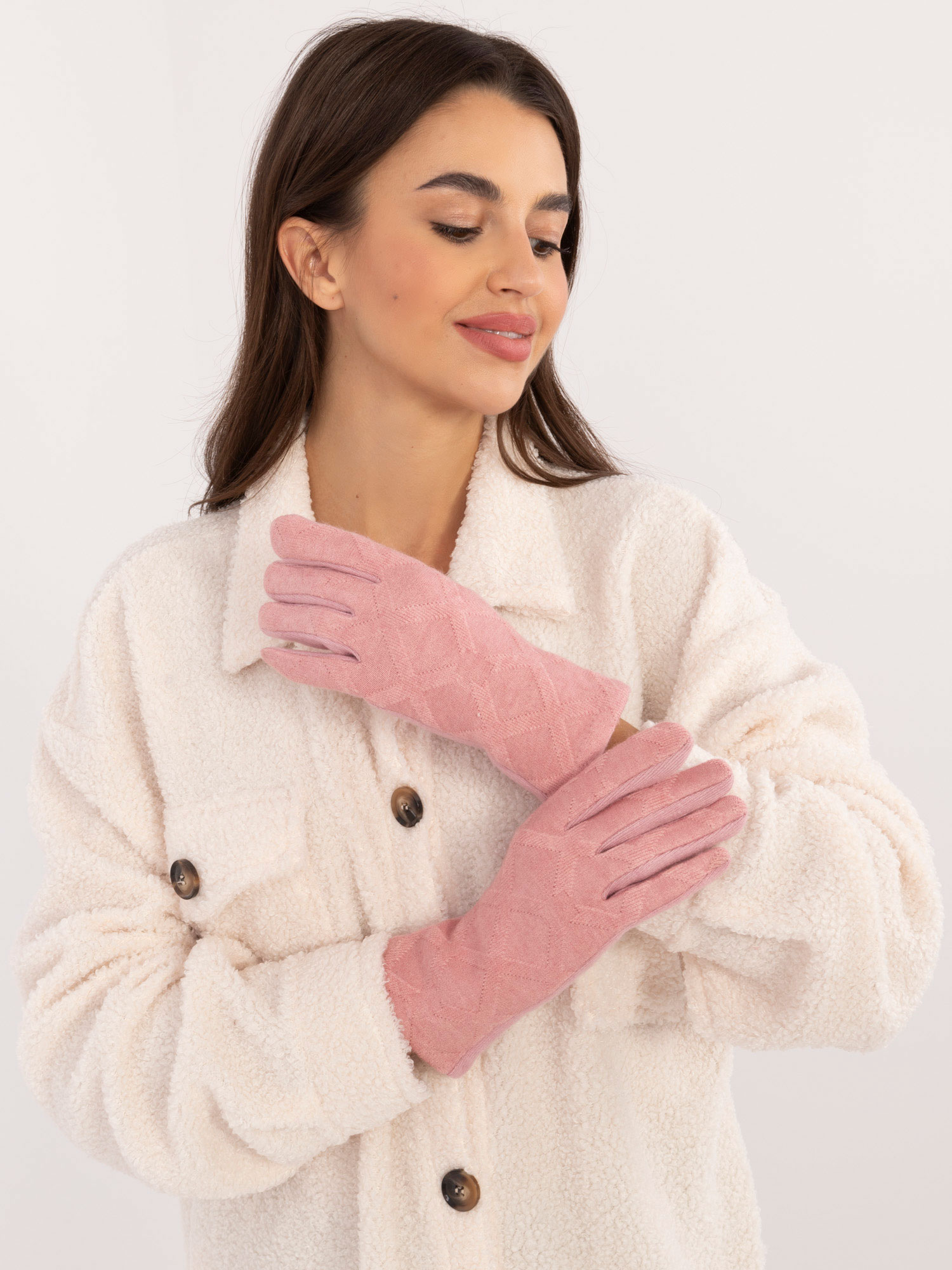 Елегантни Розови Ръкавици Wool Fashion Italia - Image 3