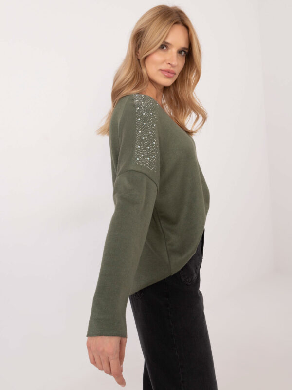 Пуловер ITALY MODA Khaki - Елегантен и Удобен - Image 2