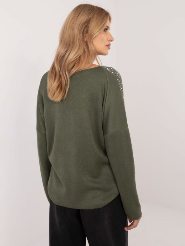 Пуловер ITALY MODA Khaki - Елегантен и Удобен - Image 4