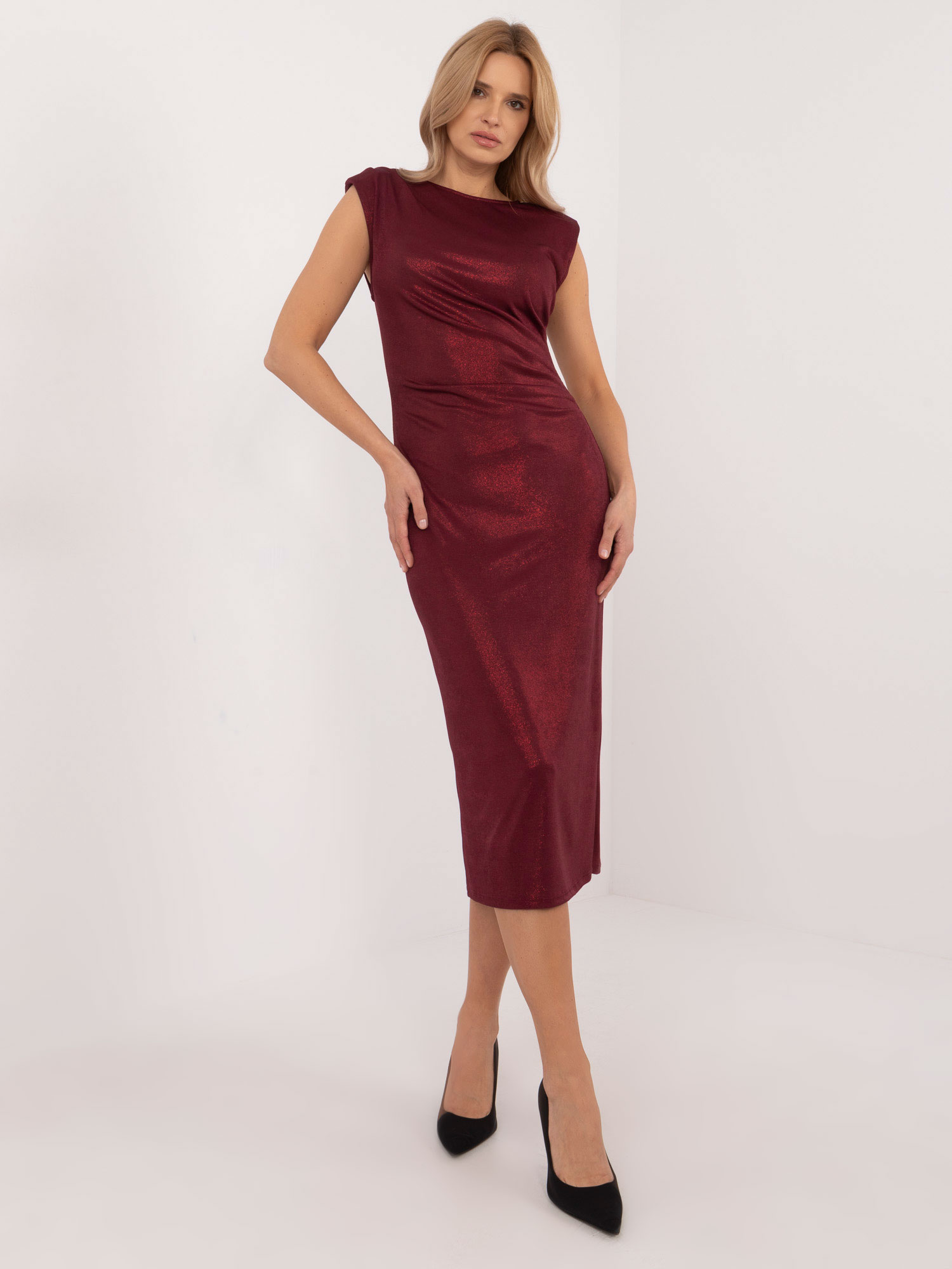 Бордо Рокля ITALY MODA - Елегантност и Комфорт - Image 3