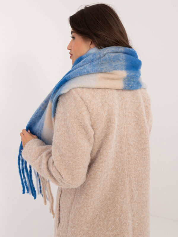 Стилният син шал WOOL FASHION ITALIA - Image 3