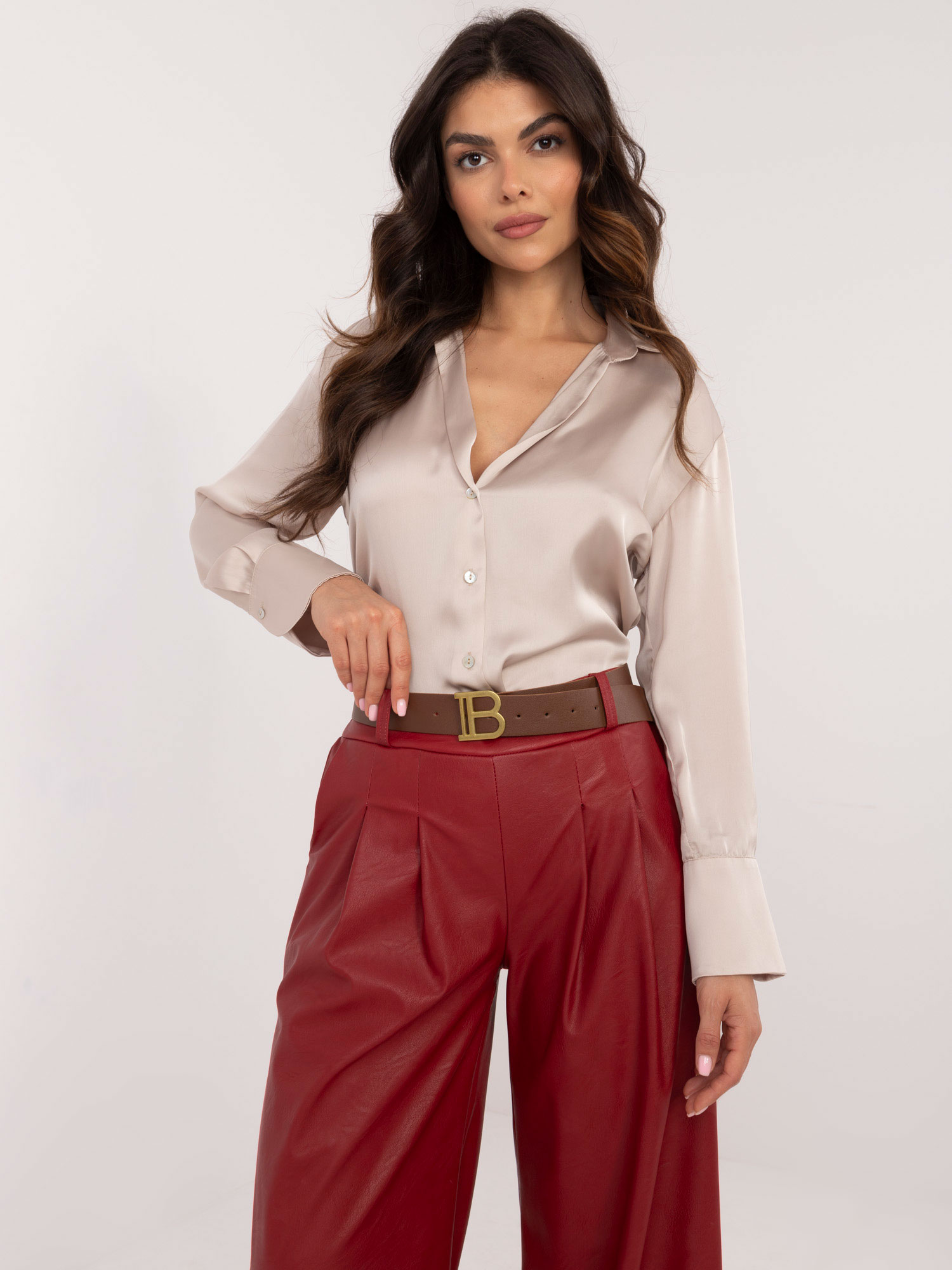 Тъмночервени панталони ITALY MODA - Елегантност - Image 2