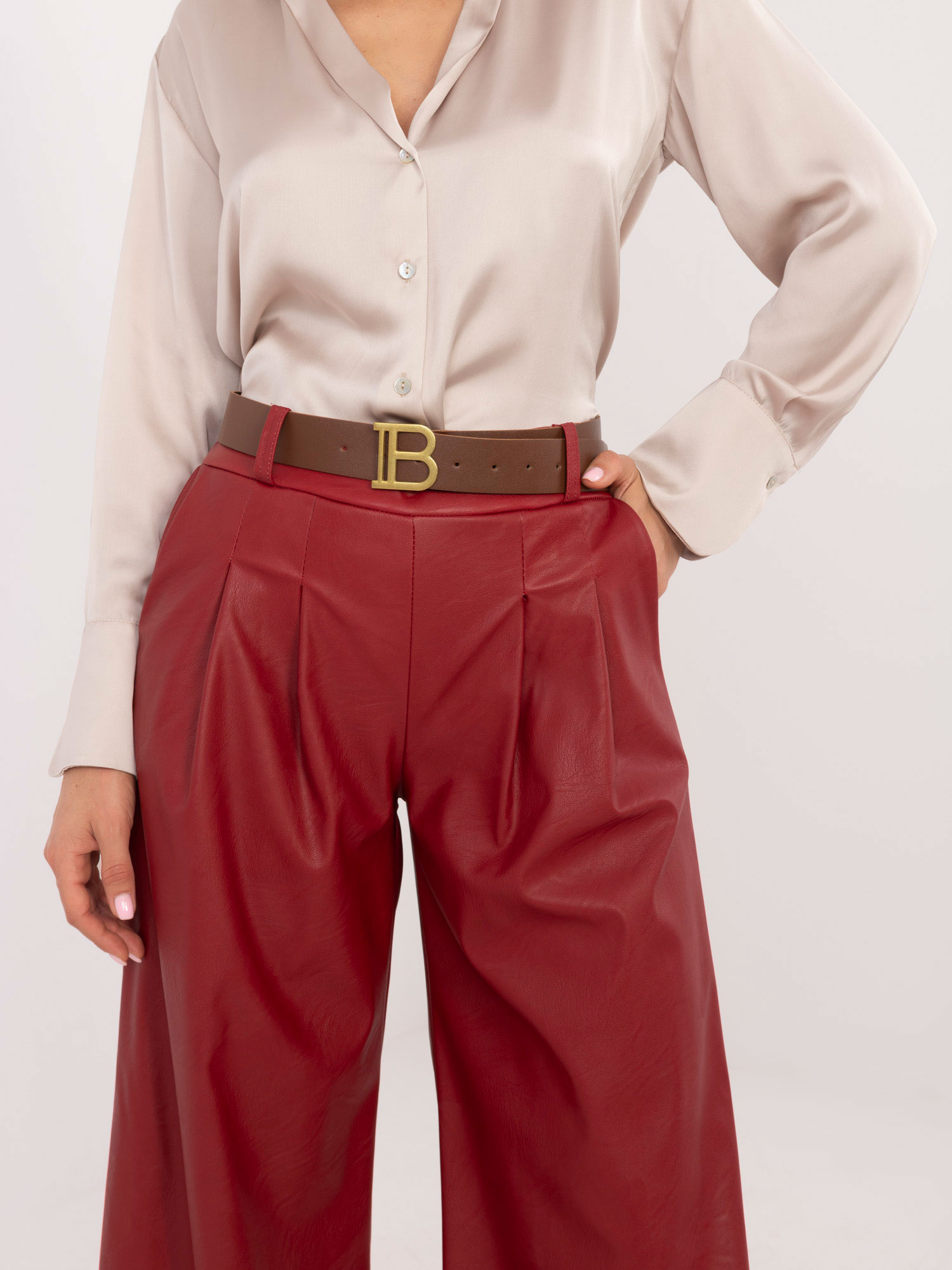 Тъмночервени панталони ITALY MODA - Елегантност - Image 3