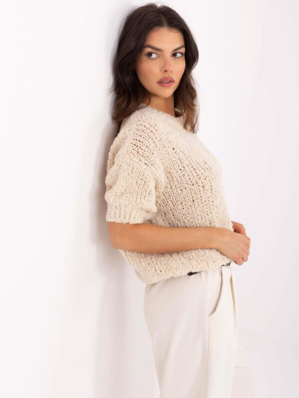 Бежов Пуловер ITALY MODA - Елегантен и Топъл - Image 2