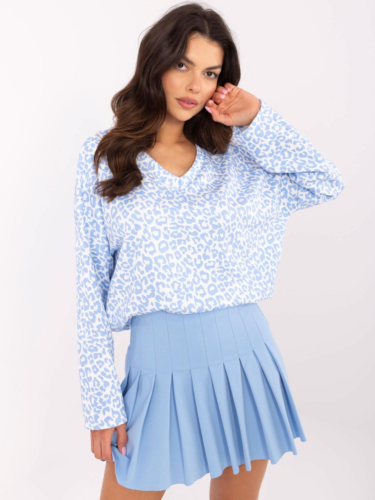 Бяло-Синя Блуза ITALY MODA - Елегантна и Удобна - Image 4