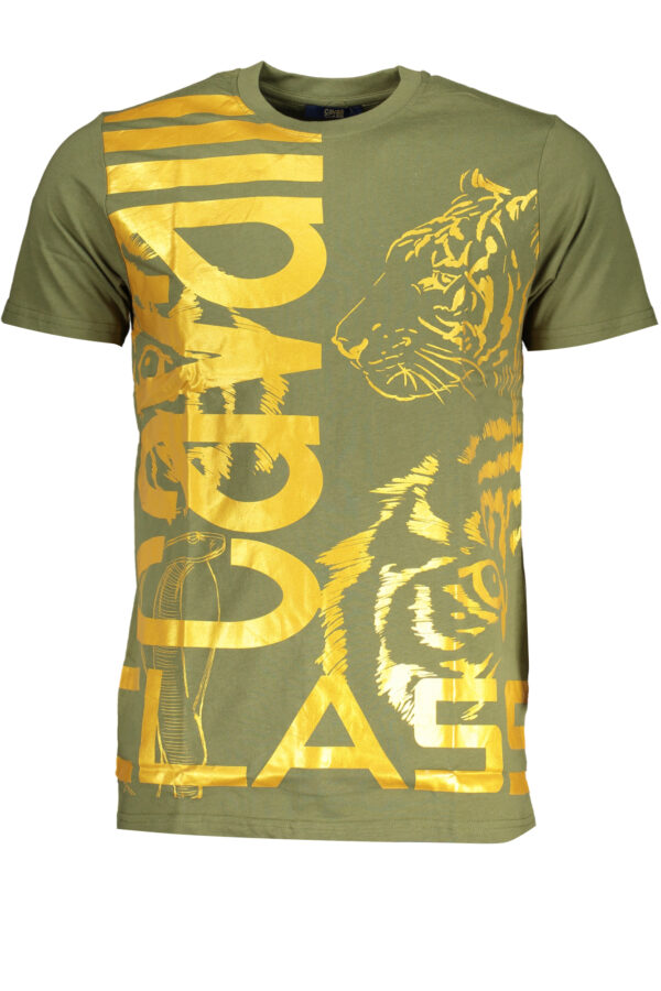 CAVALLI CLASS Зелена Мъжка Т-Shirt с къс ръкав