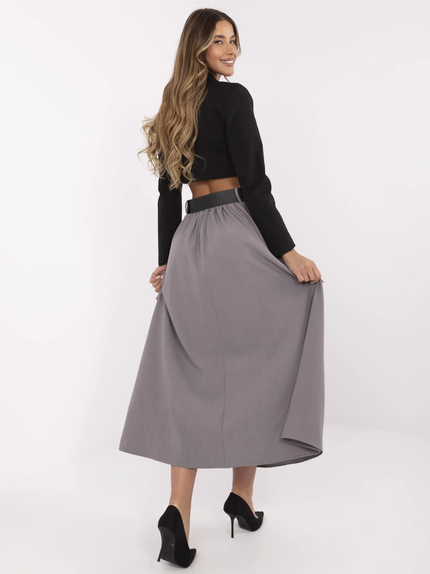 Сива Пола ITALY MODA - Елегантна и Удобна - Image 3