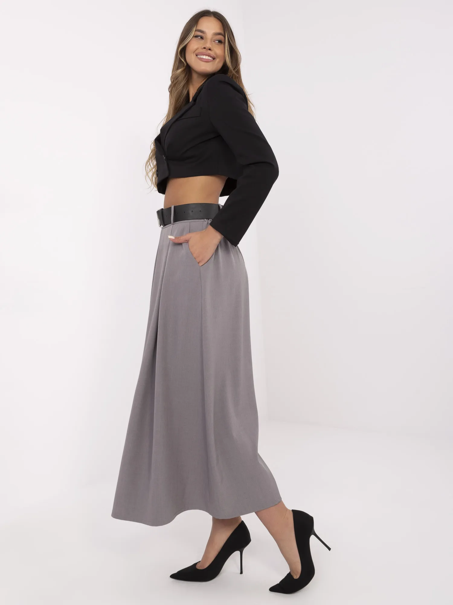 Сива Пола ITALY MODA - Елегантна и Удобна - Image 4