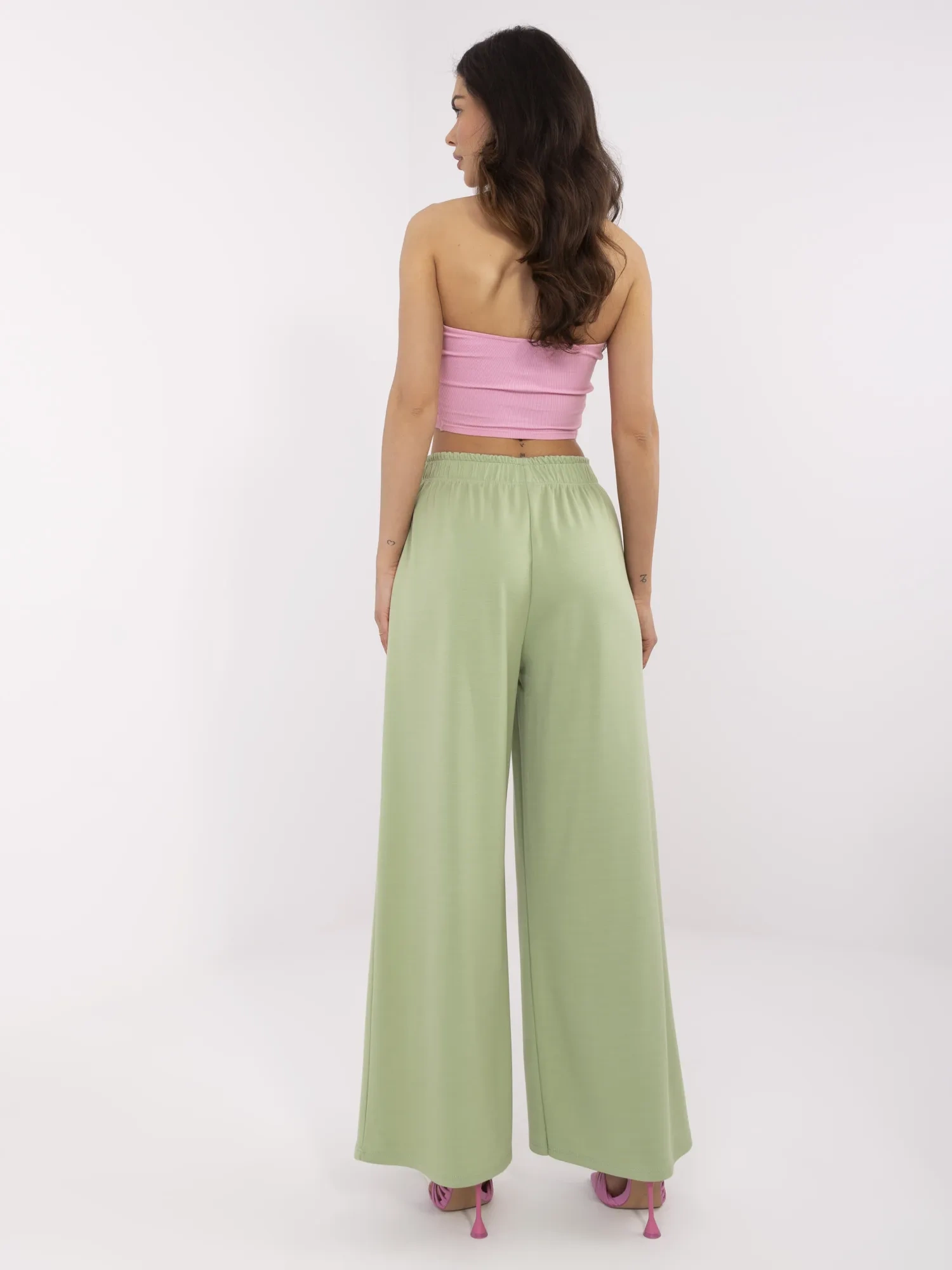 Панталони ITALY MODA Pistacjowy - Елегантност и Комфорт - Image 3
