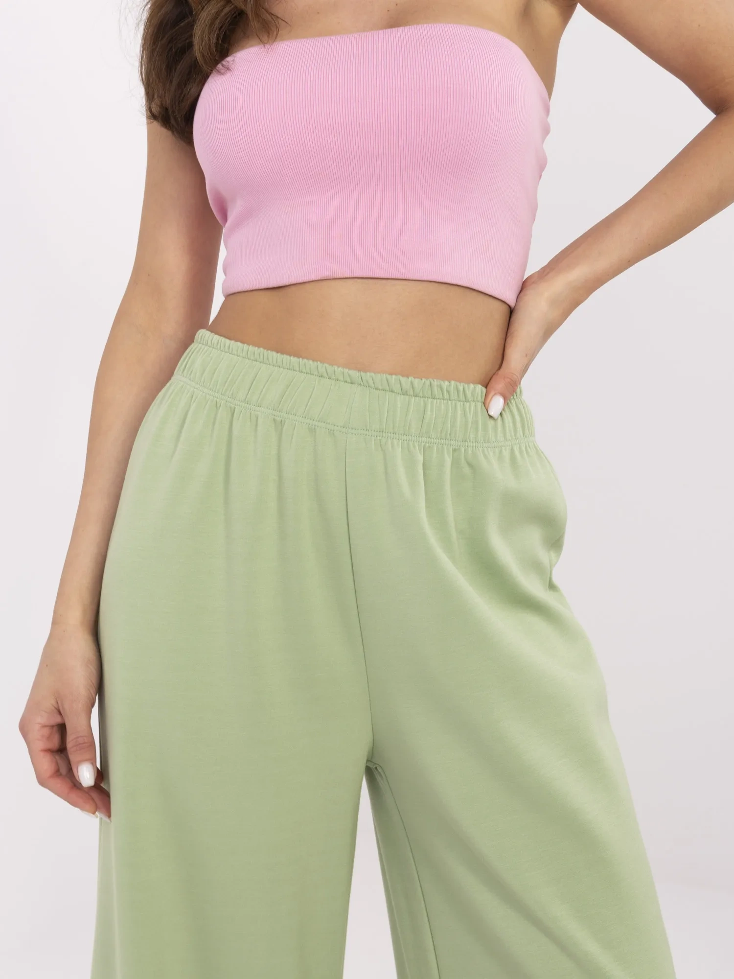 Панталони ITALY MODA Pistacjowy - Елегантност и Комфорт - Image 4