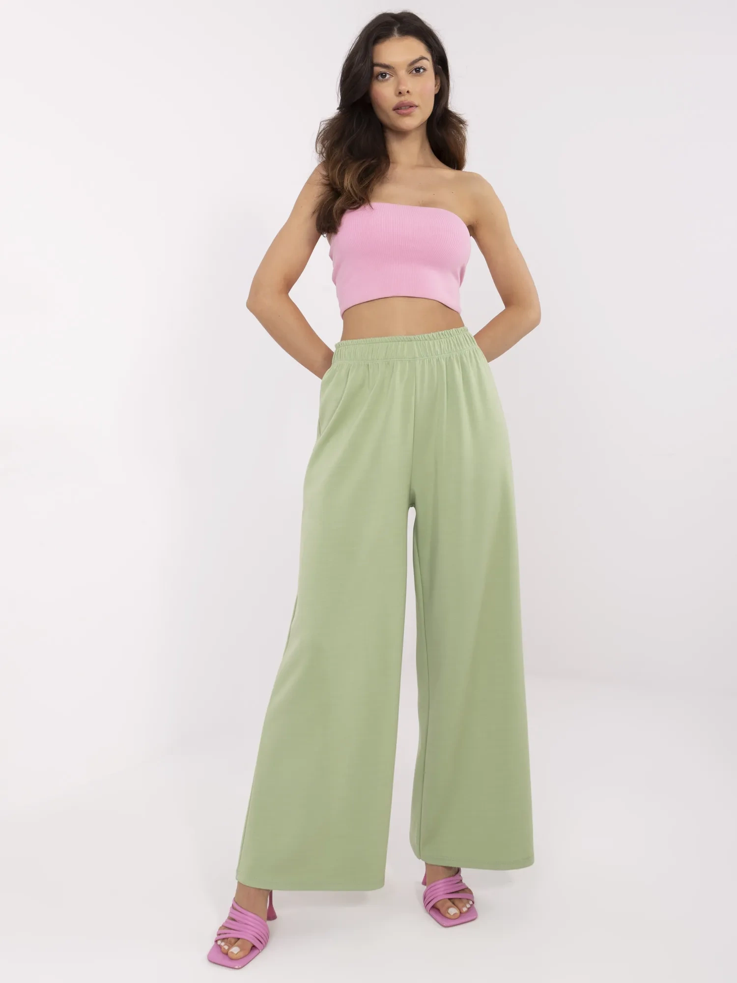Панталони ITALY MODA Pistacjowy - Елегантност и Комфорт - Image 5