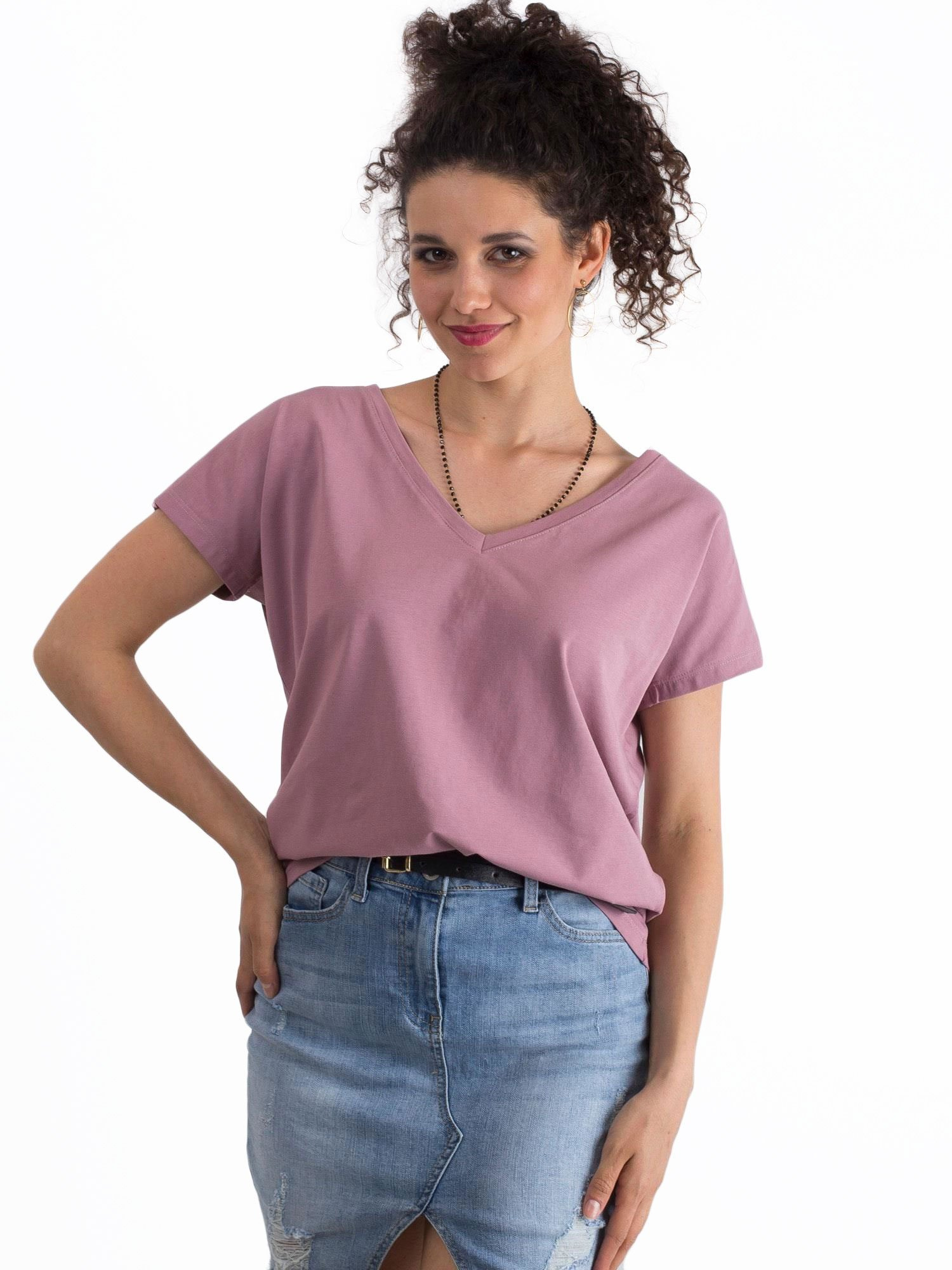 Елегантна Dirty Pink Тениска Emory - BASIC FEEL GOOD