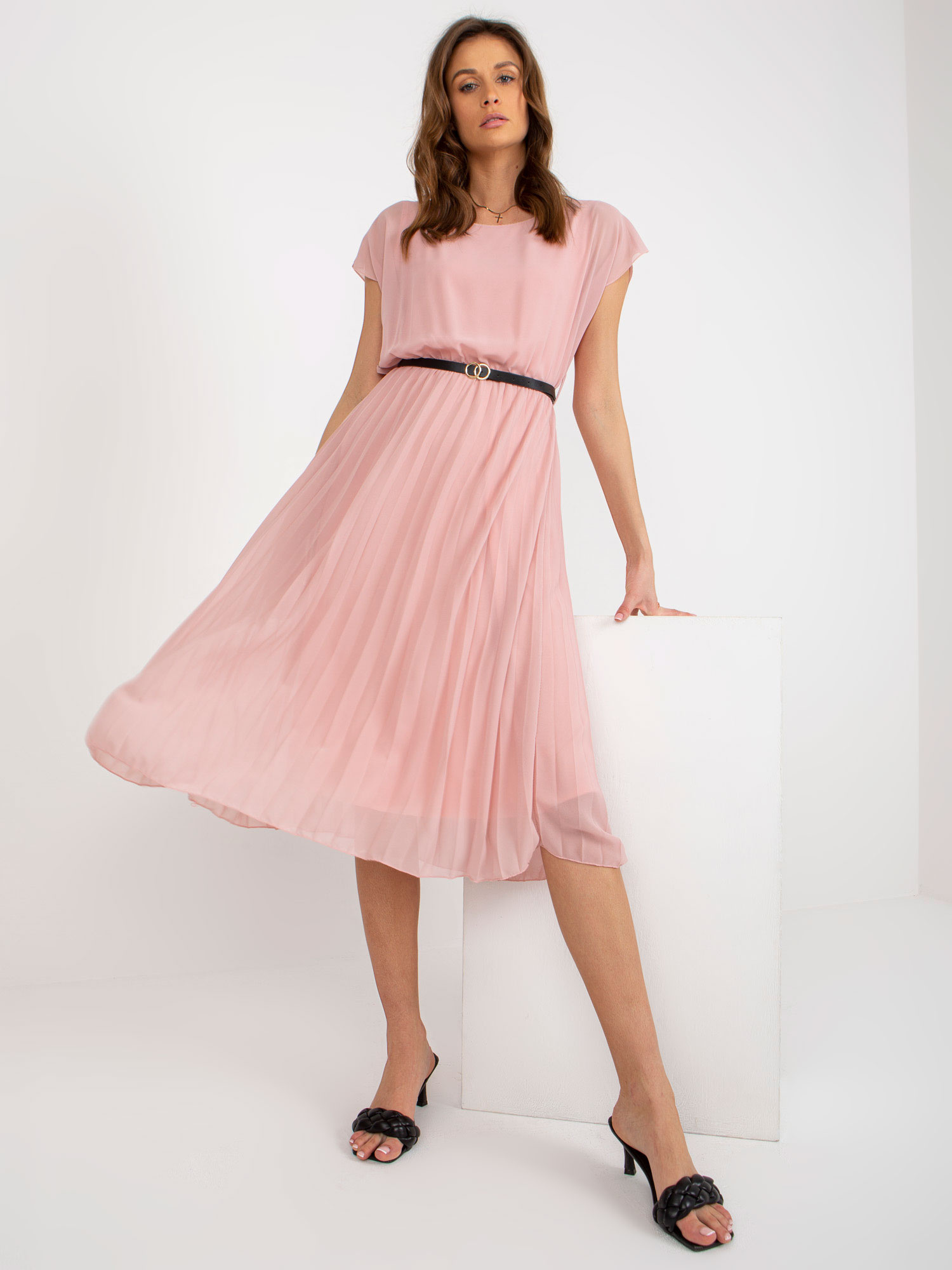 Розова Разкроена Рокля ITALY MODA - Елегантност и Комфорт - Image 5