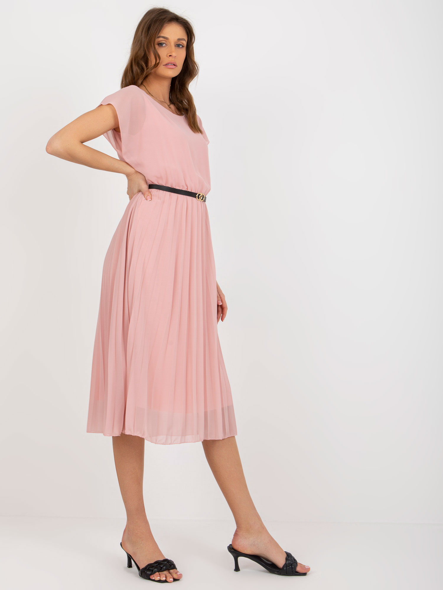 Розова Разкроена Рокля ITALY MODA - Елегантност и Комфорт - Image 4