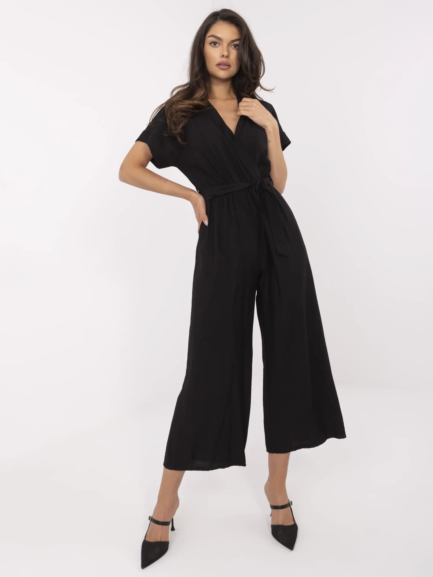 Черен Дамски Гащеризон ITALY MODA - Елегантен Комфорт - Image 2