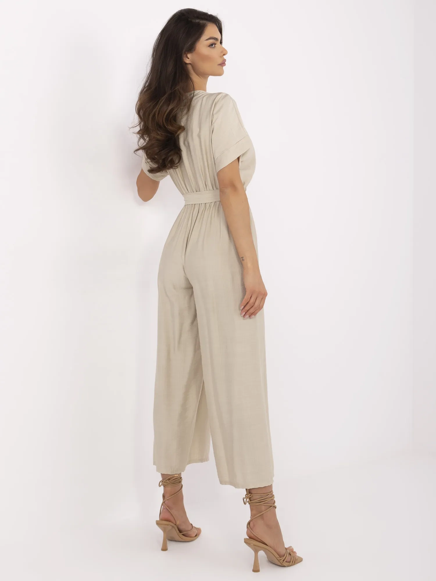 Бежов Дамски Гащеризон Italy Moda - Елегантност - Image 5