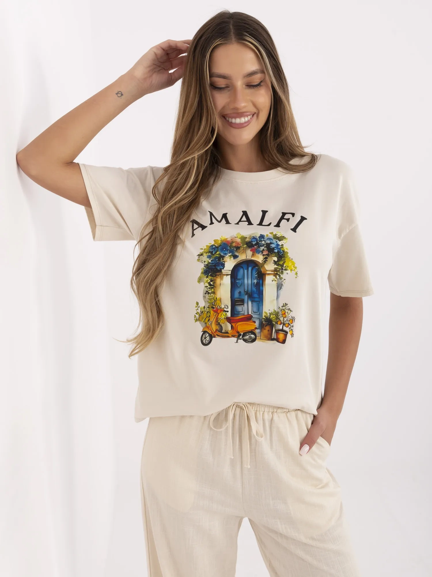 Бежова Тениска ITALY MODA - Елегантност и Комфорт
