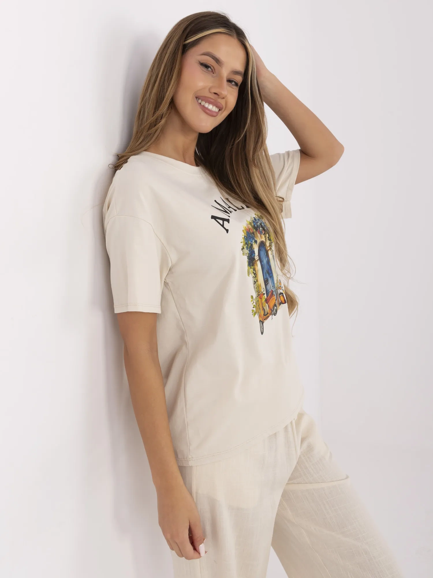 Бежова Тениска ITALY MODA - Елегантност и Комфорт - Image 4