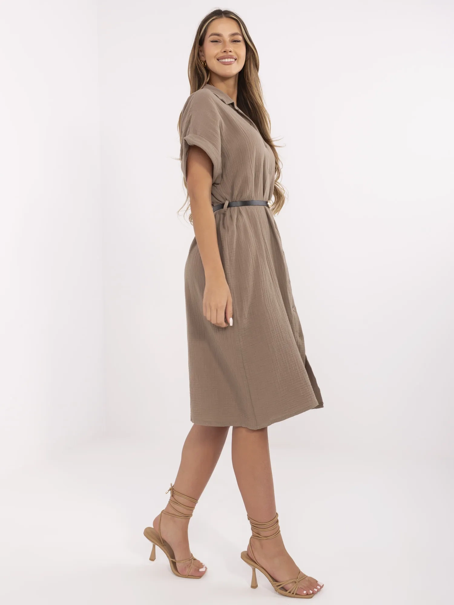 Кафява рокля ITALY MODA - 100% памук - Image 4