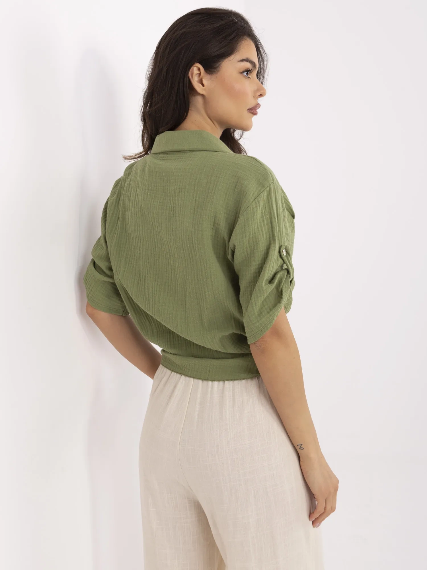 🇮🇹 ITALY MODA Риза Каки - Елегантен Комфорт - Image 2
