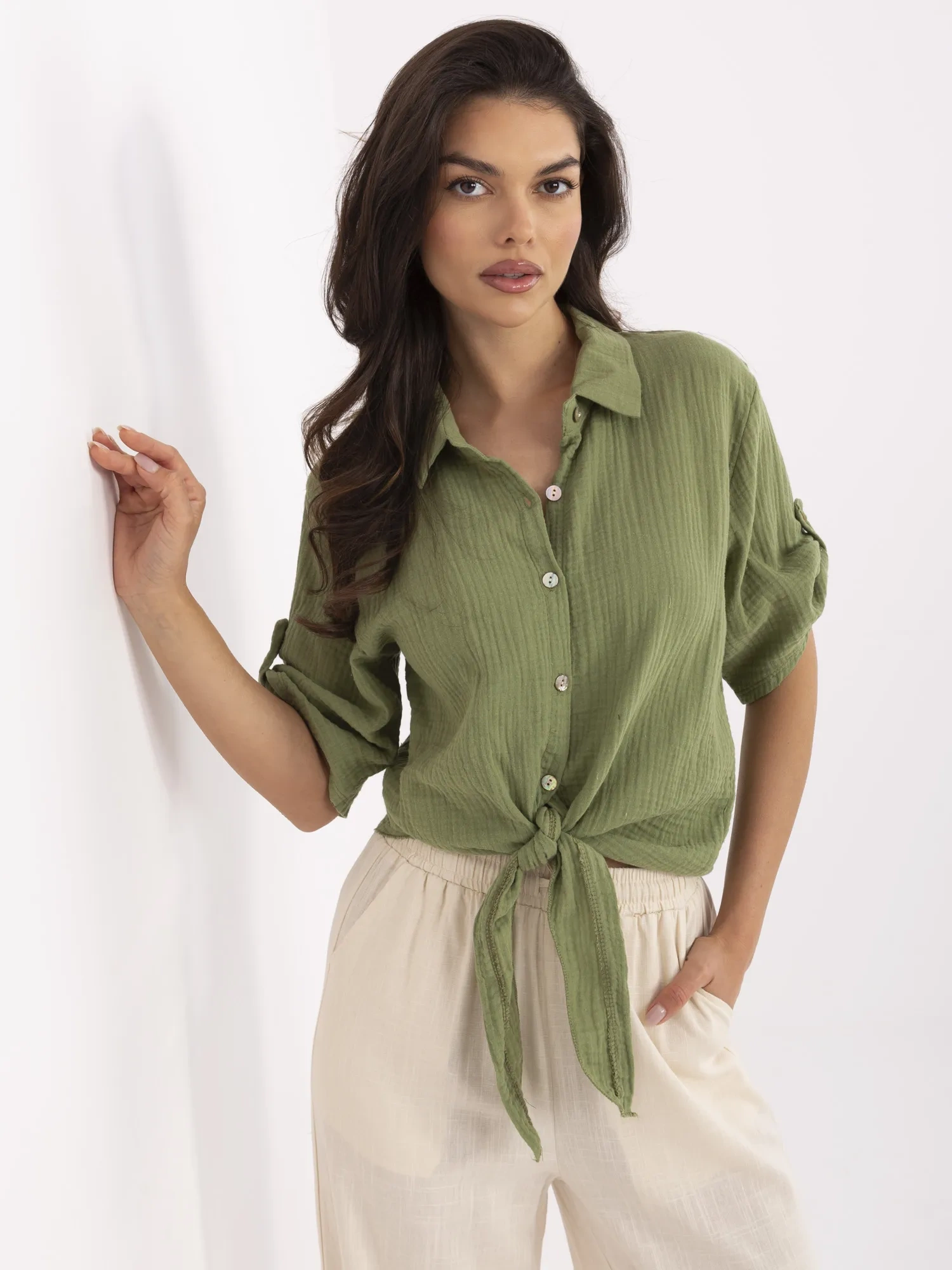 🇮🇹 ITALY MODA Риза Каки - Елегантен Комфорт - Image 4