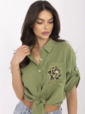 Khaki Риза ITALY MODA - Елегантен Комфорт