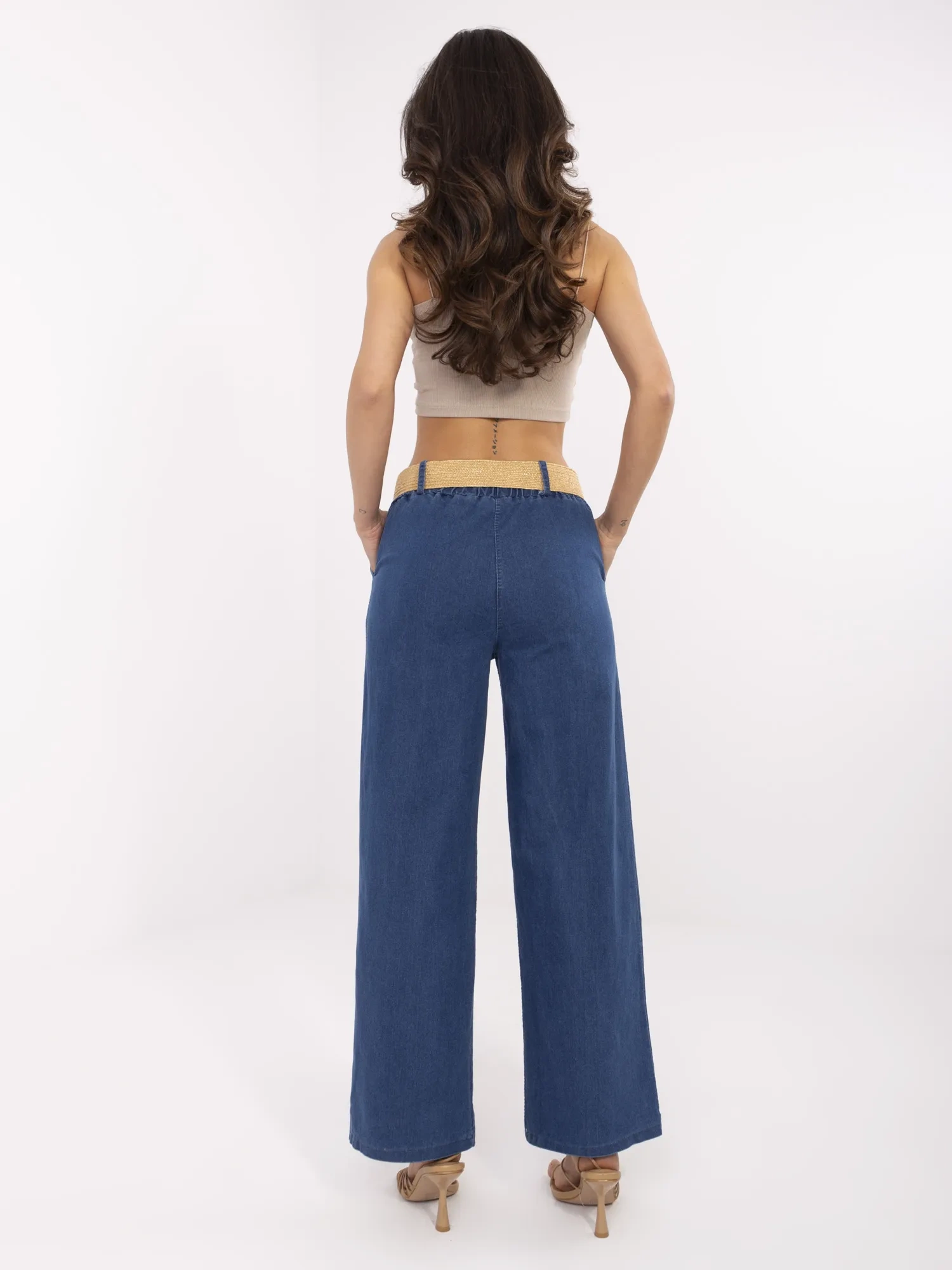Тъмно сини дамски панталони ITALY MODA - Image 5