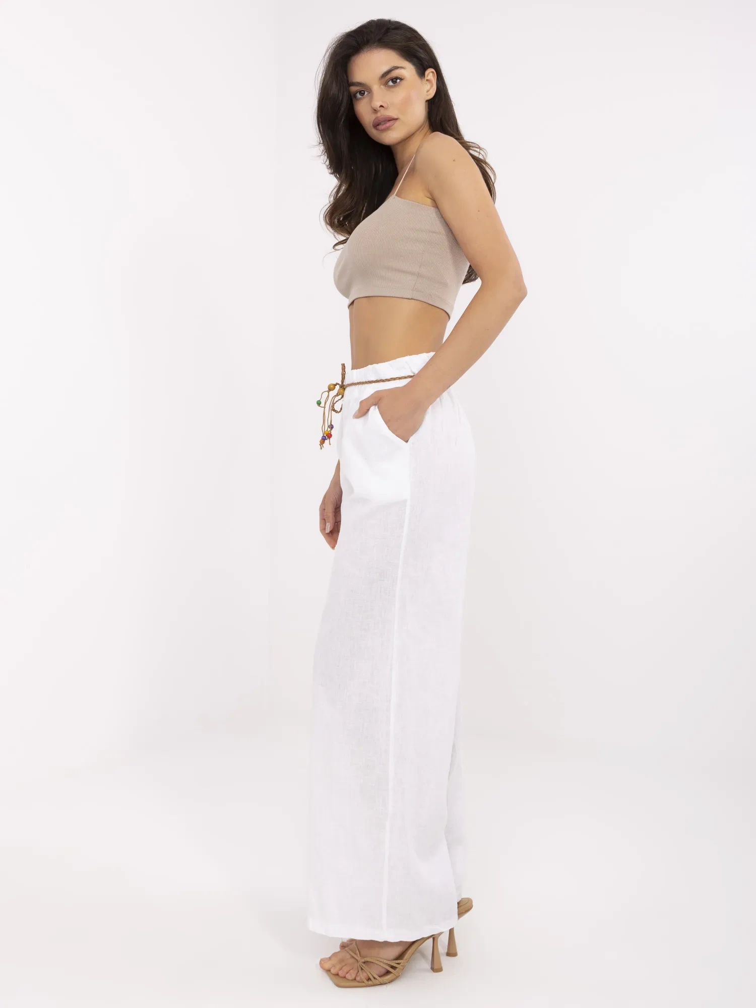 Бели Ленени Панталони ITALY MODA - Елегантен Комфорт - Image 4