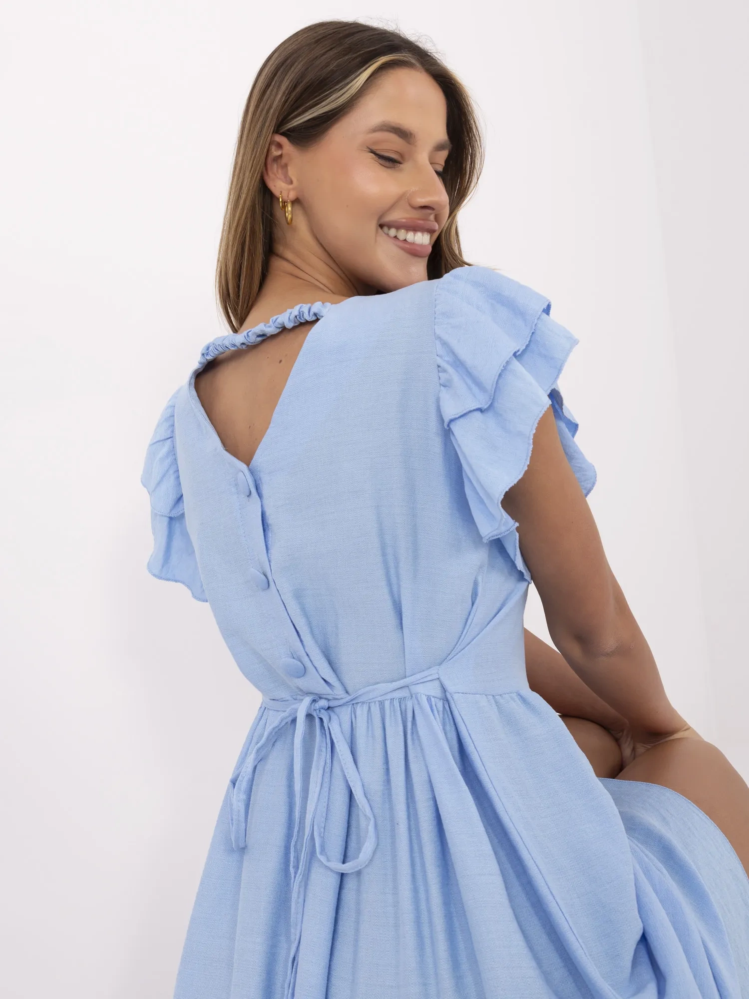 Светлосиня Рокля ITALY MODA - Елегантна и Удобна - Image 3
