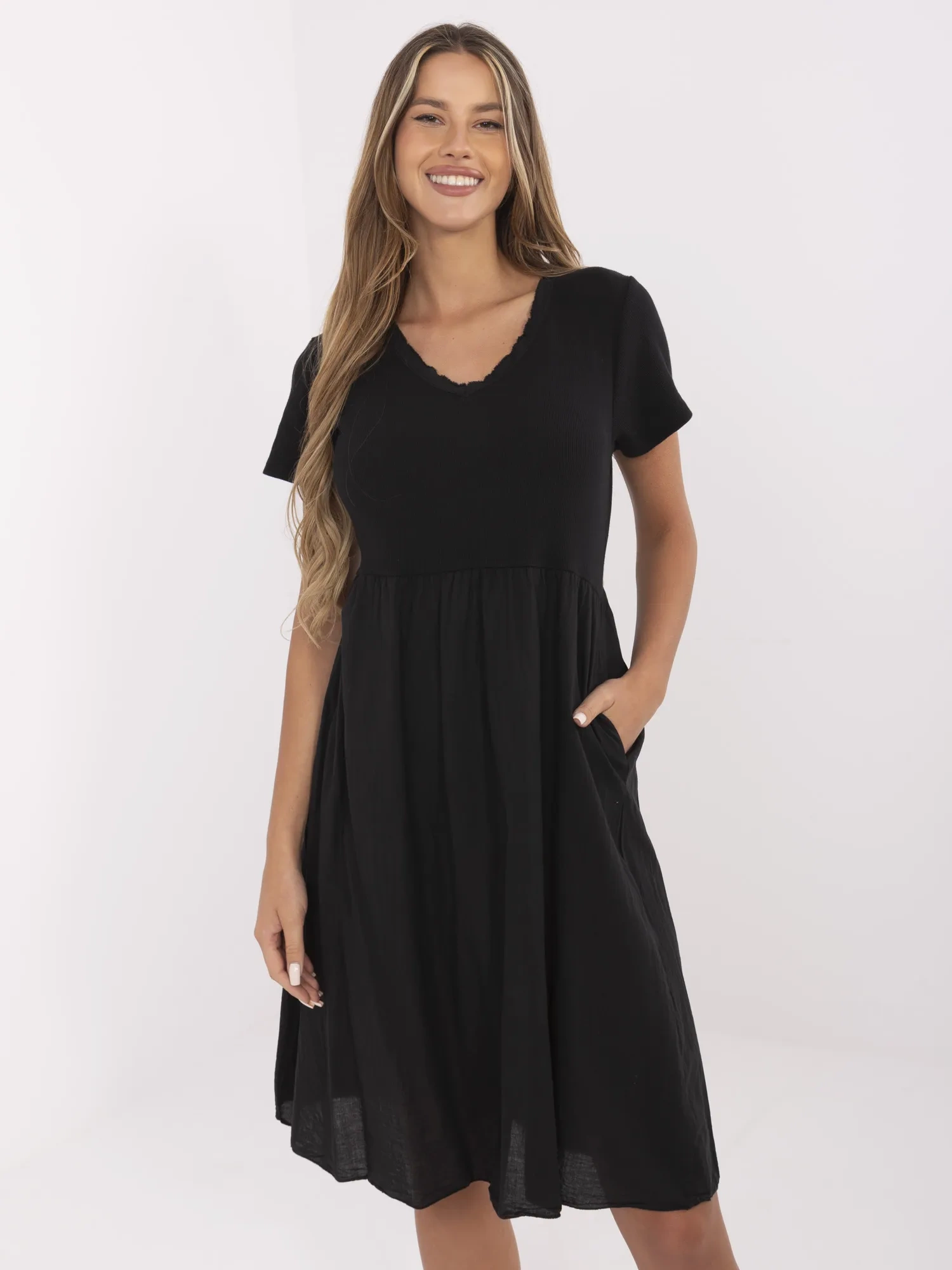 Черна Рокля ITALY MODA - Елегантна и Удобна - Image 3