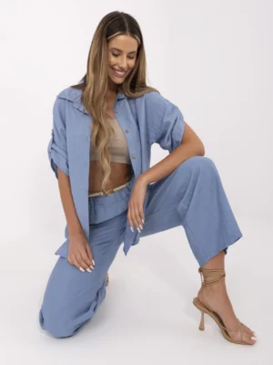 Стилни Дамски Панталони ITALY MODA - Синьо
