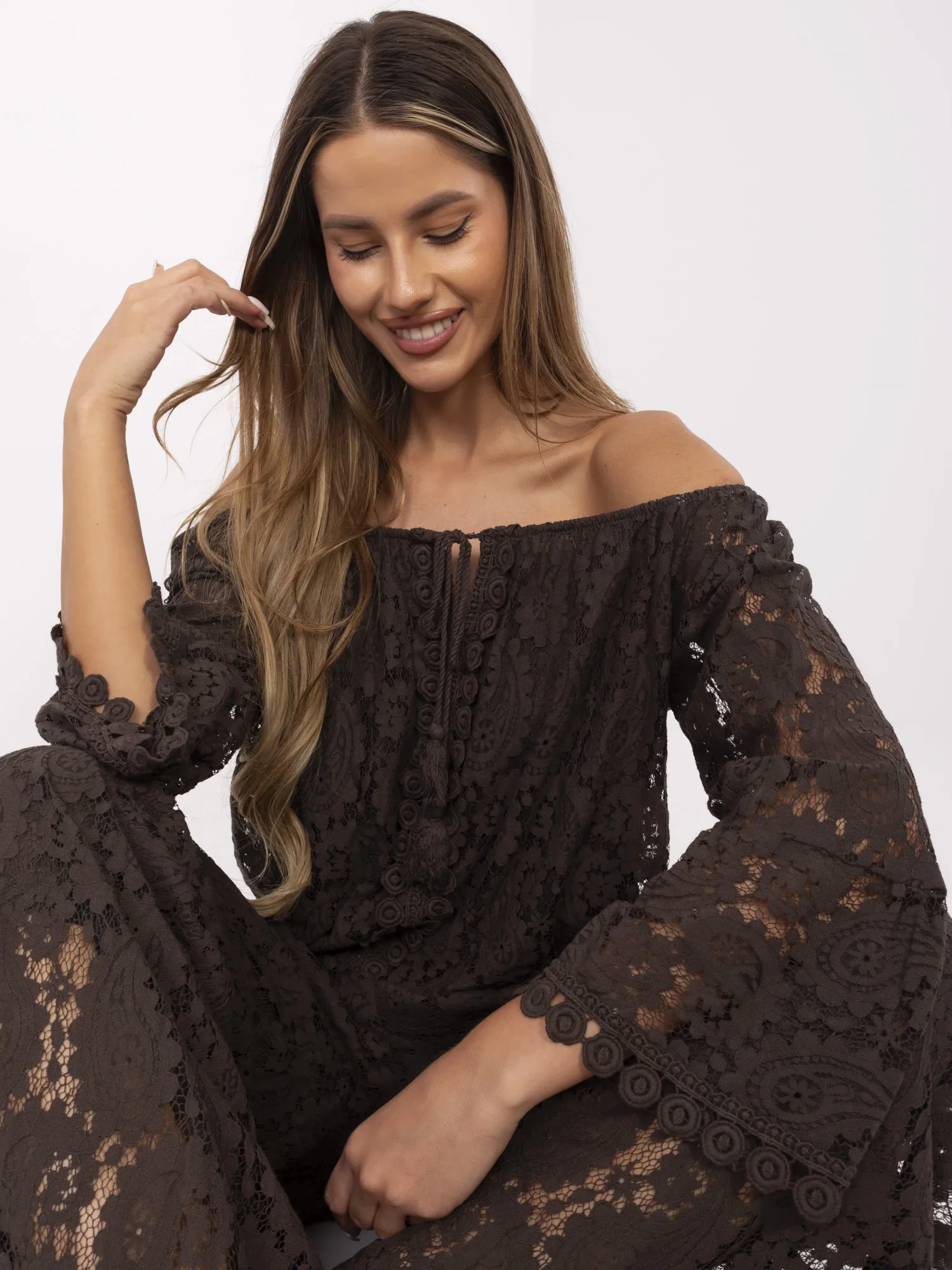 Тъмно Кафява Блуза ITALY MODA - Елегантност и Комфорт - Image 6
