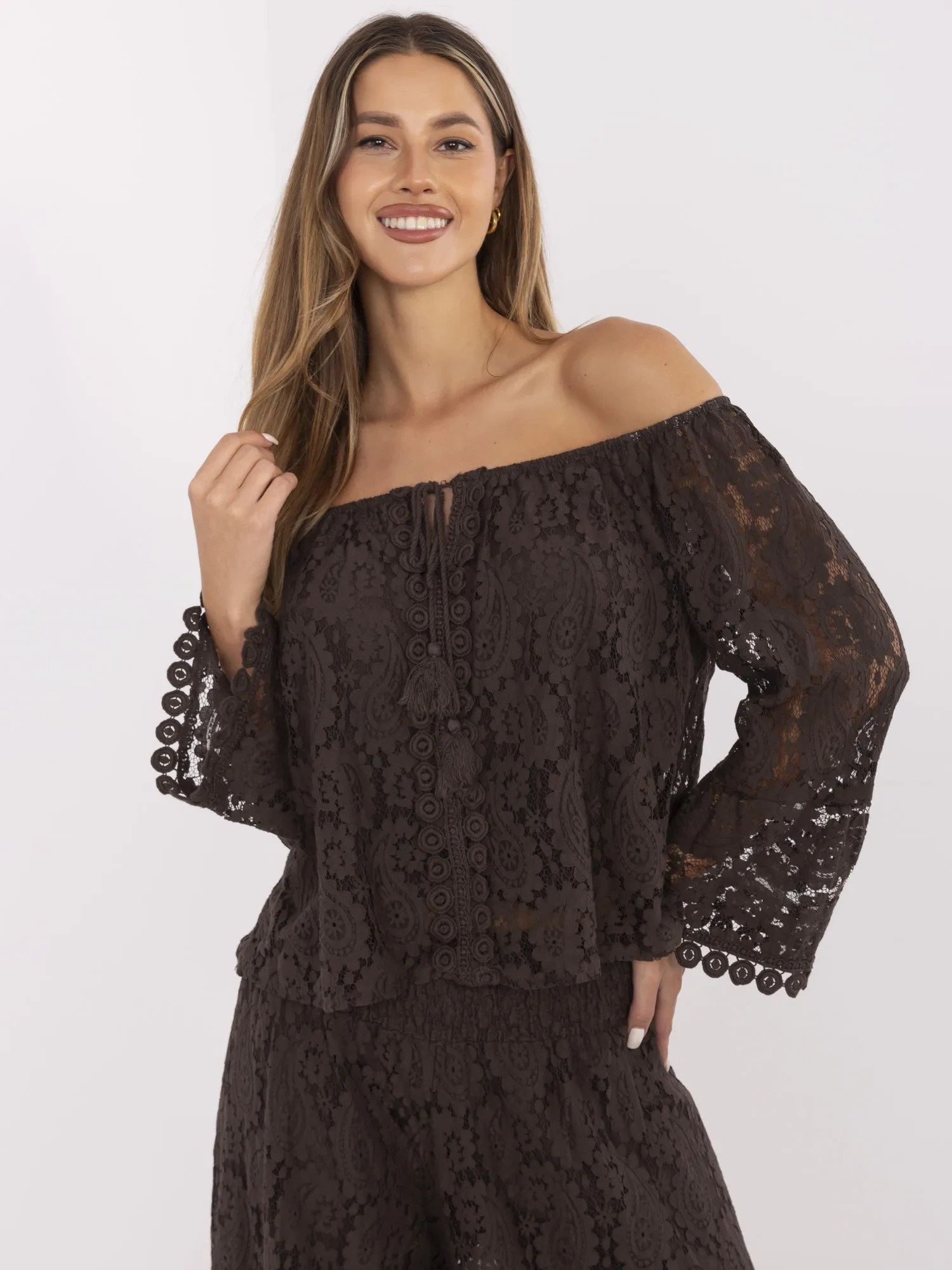 Тъмно Кафява Блуза ITALY MODA - Елегантност и Комфорт - Image 3