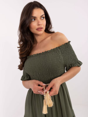 Елегантна Khaki Рокля ITALY MODA - Перфектна за Всеки Ден!