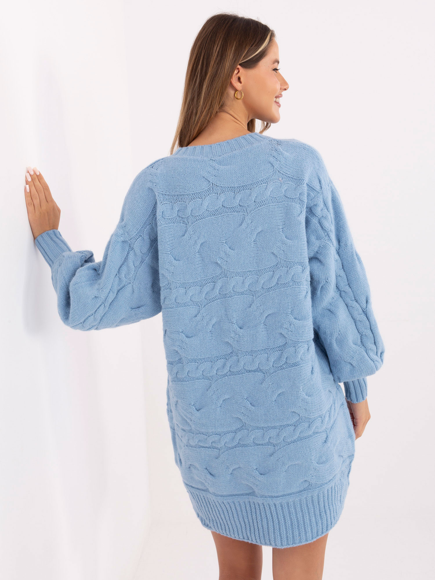 Светлосин Италиански Пуловер Wool Fashion Italia - Image 2