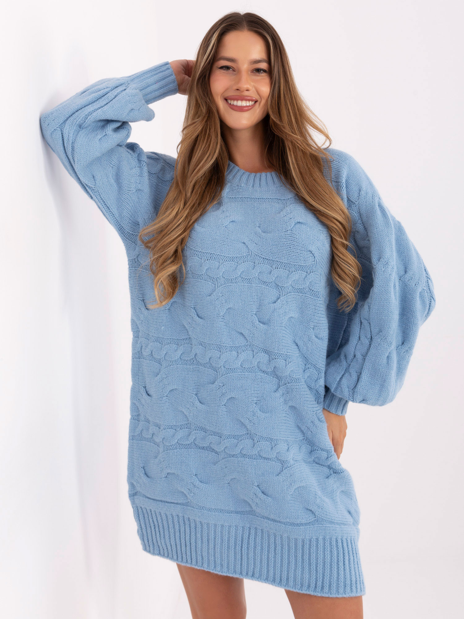 Светлосин Италиански Пуловер Wool Fashion Italia - Image 4