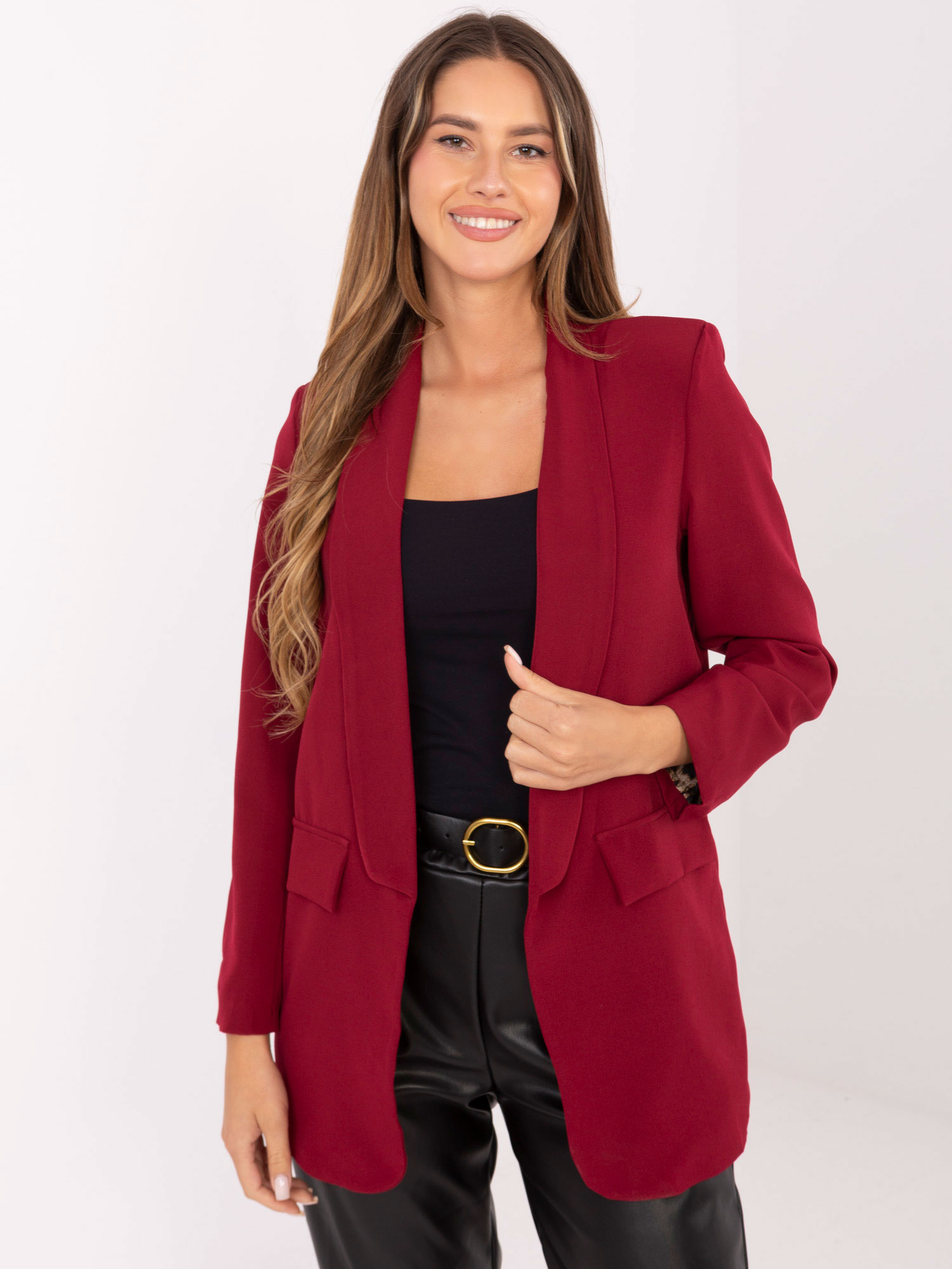 Елегантно Тъмно Червено Сако ITALY MODA