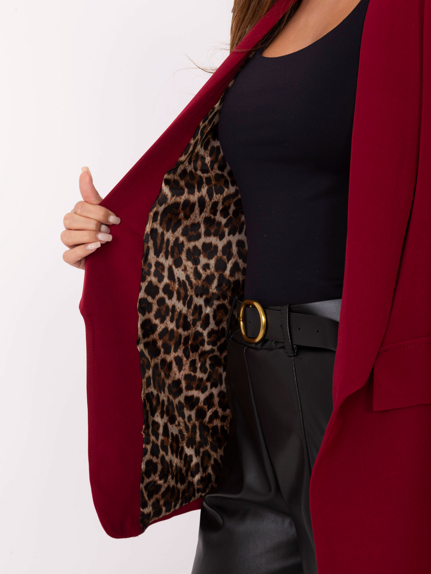 Елегантно Тъмно Червено Сако ITALY MODA - Image 3