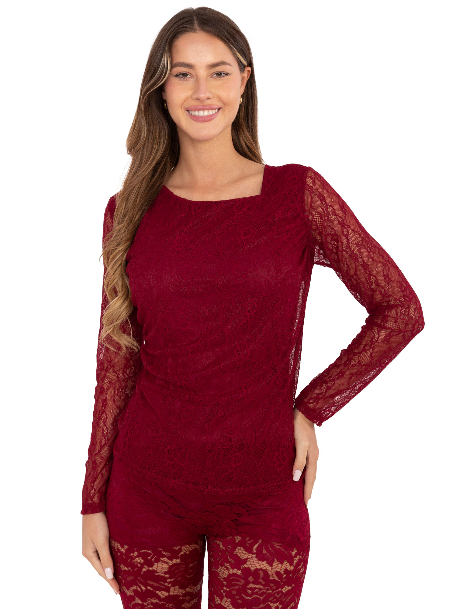 Бордо Блуза ITALY MODA - Елегантност и Комфорт - Image 6