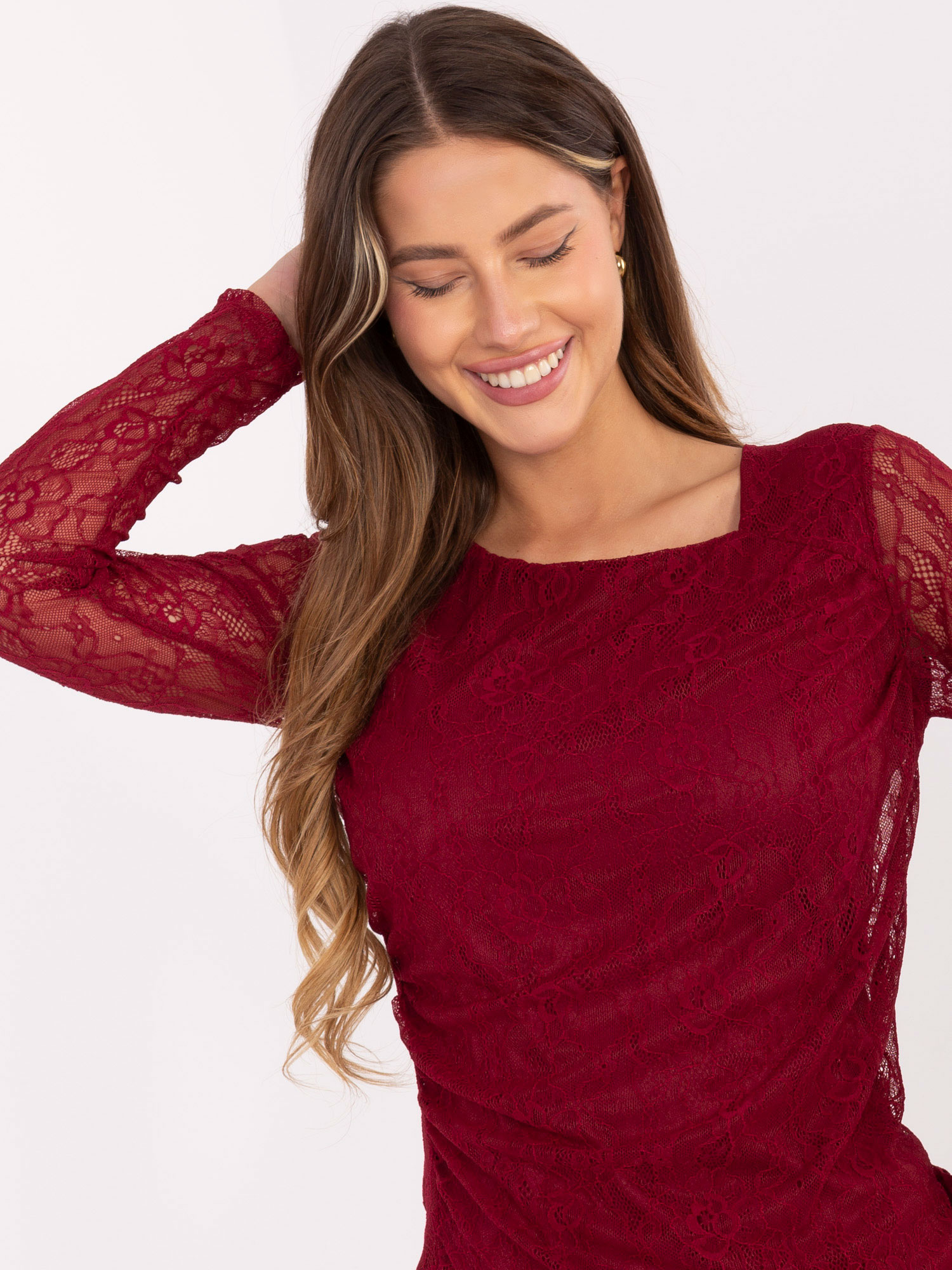 Бордо Блуза ITALY MODA - Елегантност и Комфорт - Image 3