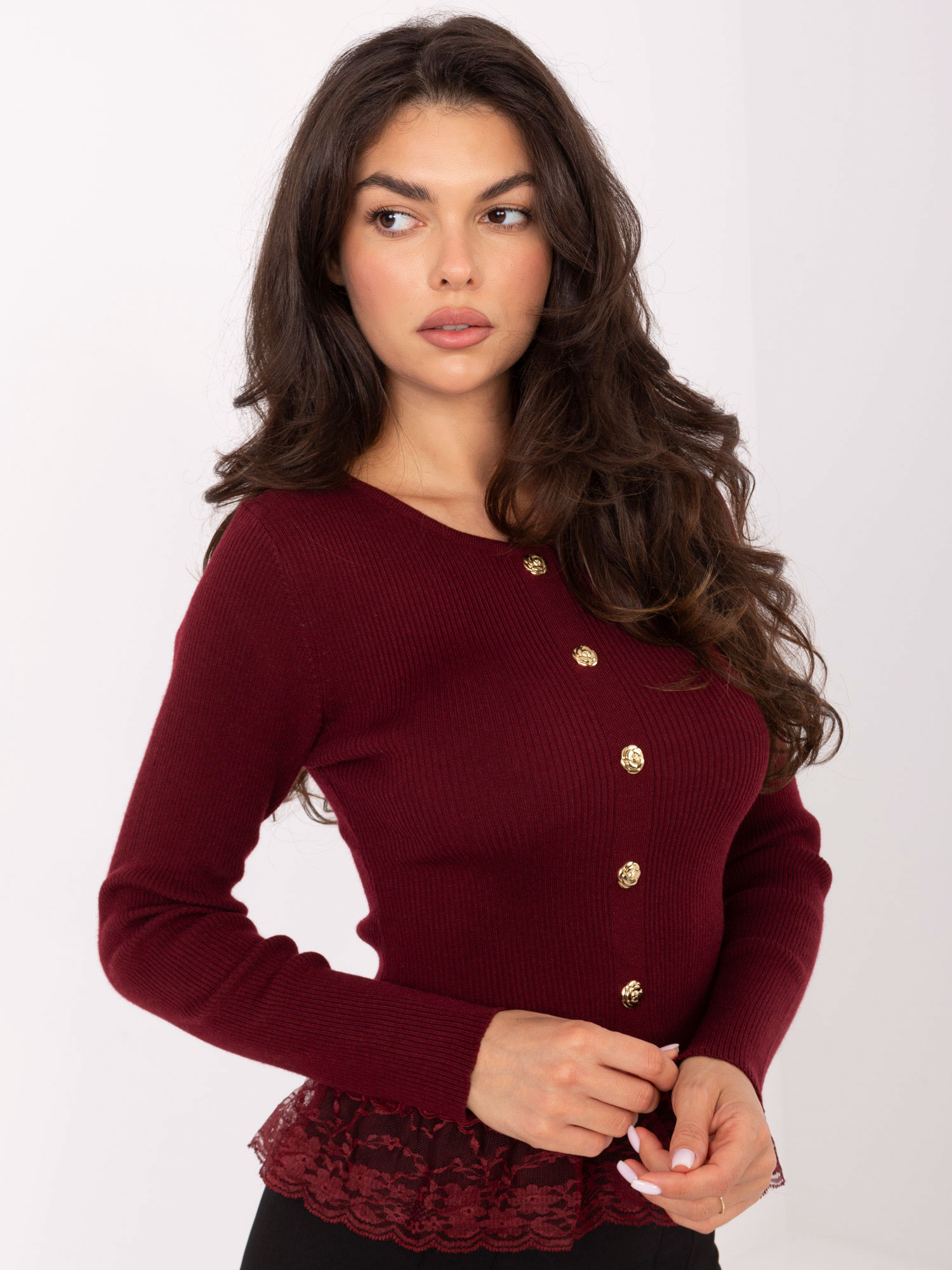 Бордо Пуловер SHOP SMILE - Елегантен Комфорт - Image 2