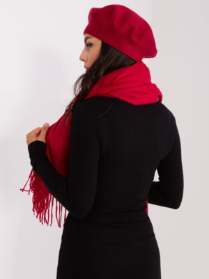 Бордо плетен шал Wool Fashion Italia