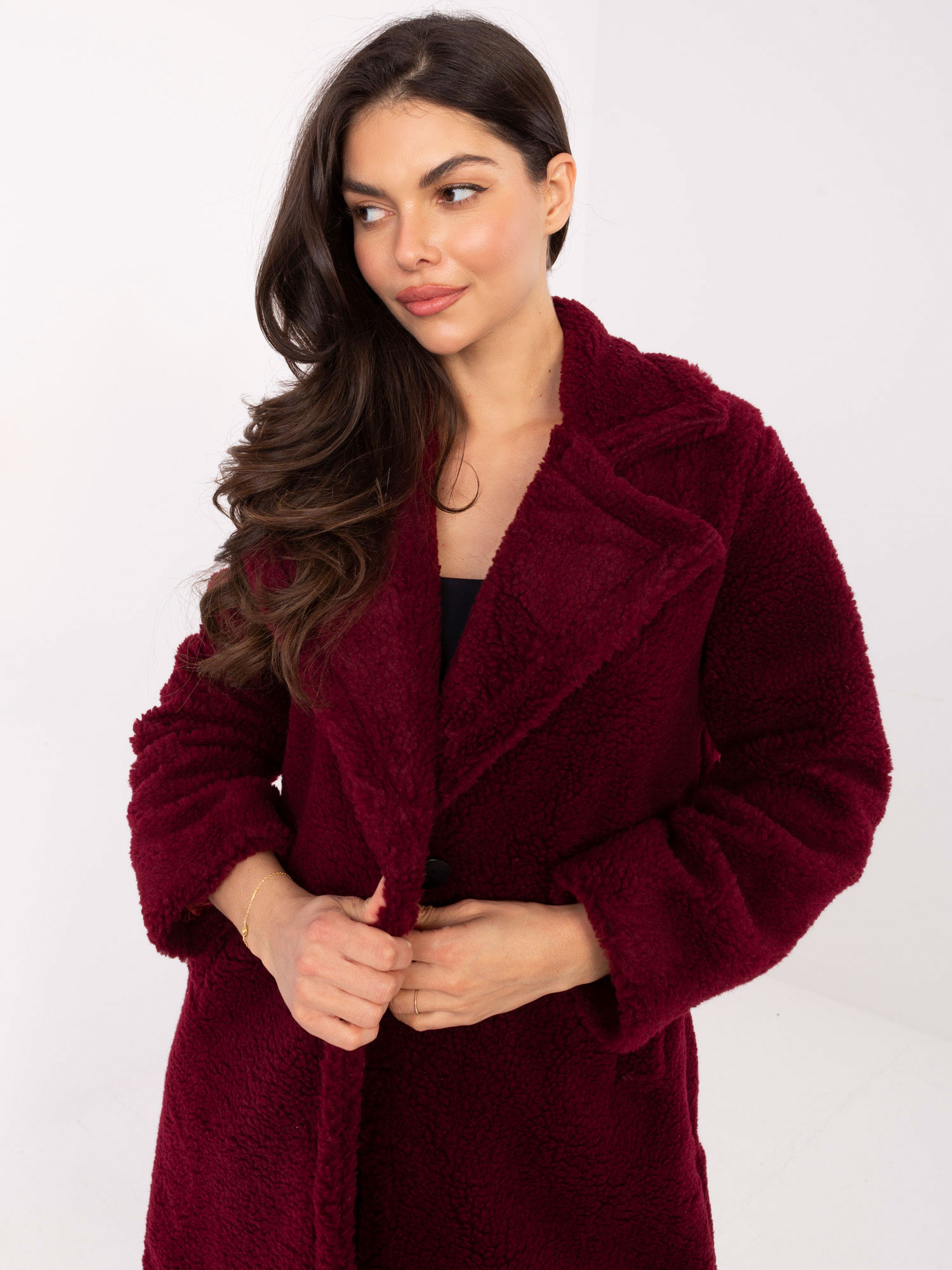 Бордо Палто SHOP SMILE - Елегантност и Комфорт - Image 3