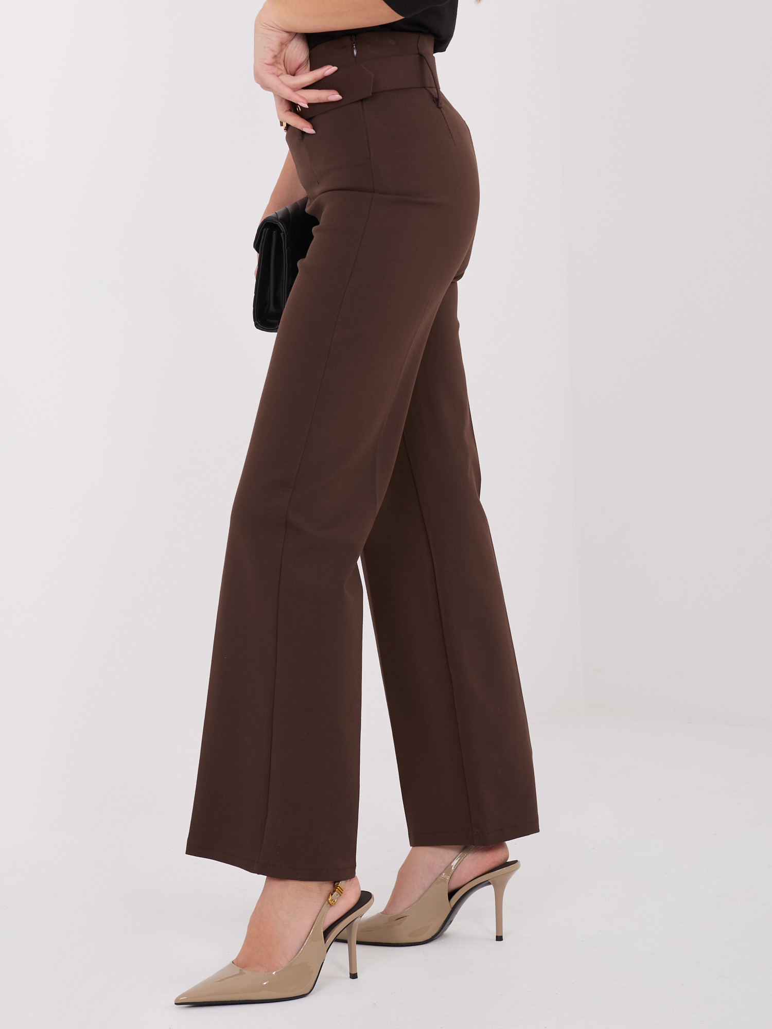 Елегантни кафяви панталони ITALY MODA - Image 4