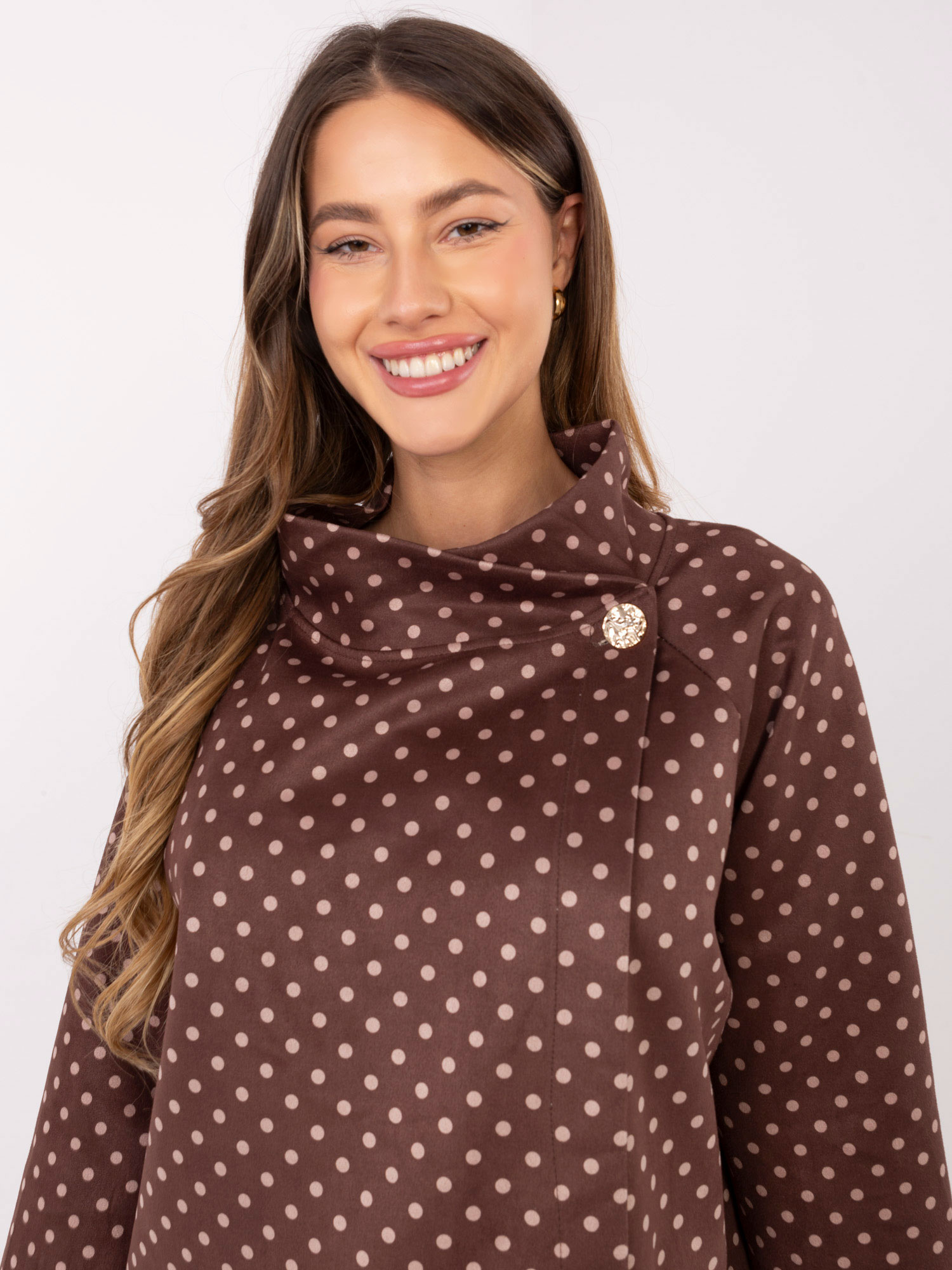 Блуза ITALY MODA Кафява - Елегантна и Удобна - Image 3